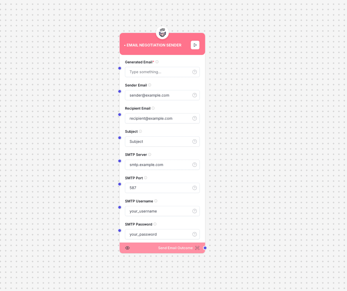 Email Negotiation Sender Component
